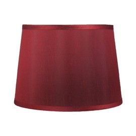 Urbanest French Drum Lampshade, Faux Silk, 12-inch By 14-inch By 10-inch, Burgundy, Spider