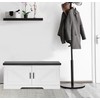 HOMSHO 2-Tier Storage Bench, 39.4" Wide Shoe Bench with Padded