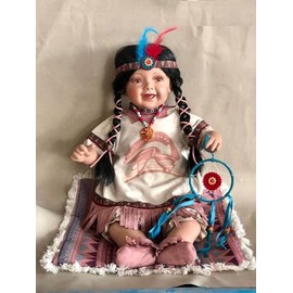 KINNEX COLLECTIONS SINCE 1997 24" Collectible Native American Indian Porcelain Doll D24777 (LATIKA)