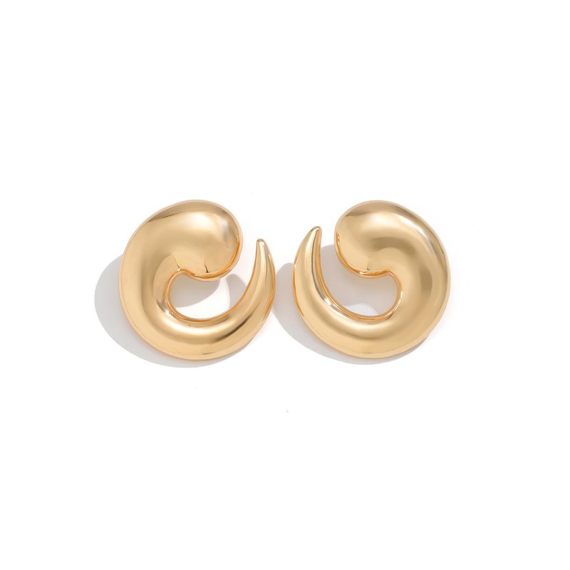 Chunky Big Spiral Statement Earrings for Women Teen Girls, 14K