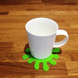 Splash Shaped Coaster Set - Lime Green - Set of 4