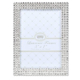 Lawrence Frames 5x7 Juliet Silver Metal Crystals Picture Frame