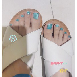 [NEURAD]ネイルチップ 足用 青 24枚入 フットネイル フットネイルチップ 足用ネイルチップ マグネット 夏 付け爪 猫目石 可愛い 人気 シンプル