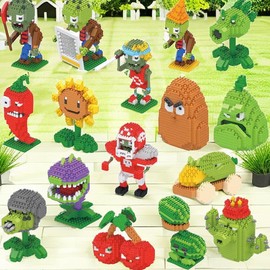 LLXXM Modelo Plantas vs Zombies de Bloques Microset, PVZ Kit Construcción 230 Piezas, Ejercitar Paciencia Juguete Educativo, Navidad, Día Reyes, Regalos del Día del Niño para Adultos y Niños