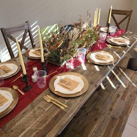 ShinyBeauty Burgundy Chiffon-Table-Runner 29x120-Inch Coffee Table Runner Chiffon Runner for Wedding Banquet Outdoor Table Runners Chiffon Overlay for Garden Outdoor Indoor Arch Decorations