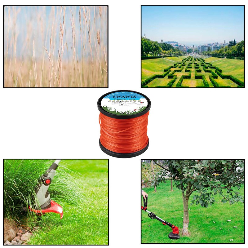 SWAWIS Trimmer Line 2.8 mm/100 m Lawn Mowing Line Replacement