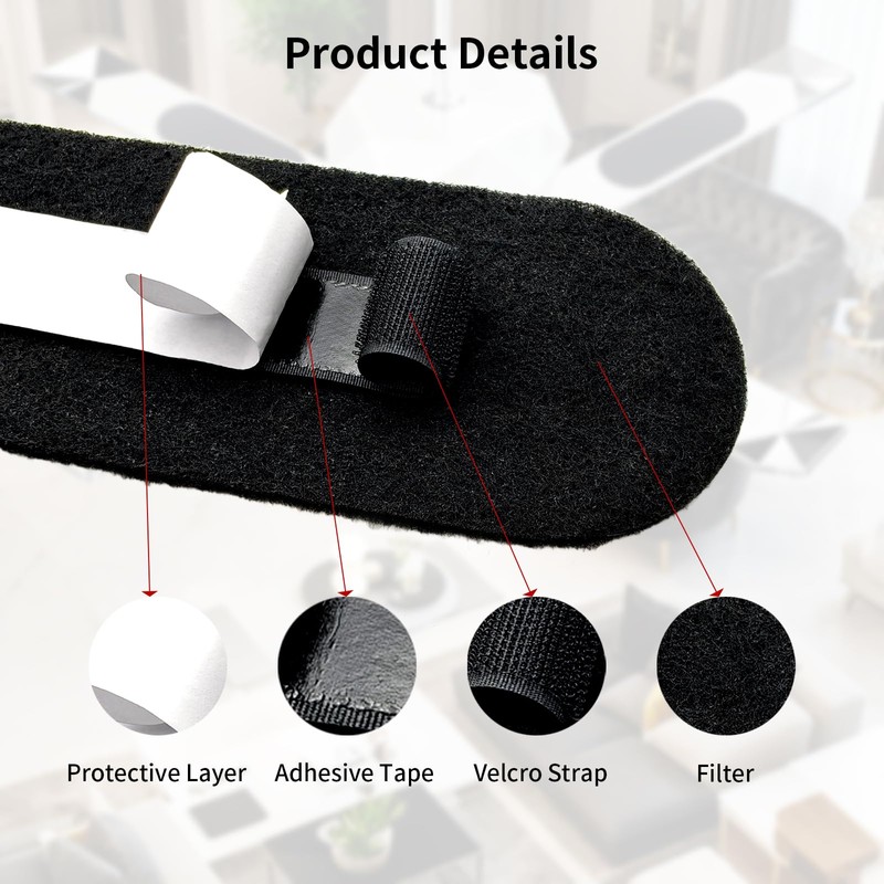 Amestar 40 Pack Ceiling Fan Filters for Blades, Black Ceiling