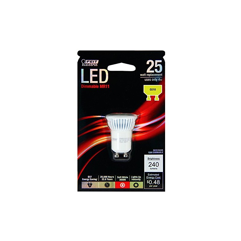 Feit BPMR11/GU10/LED 25W Equivalent Mr11 Gu10 Base LED Light