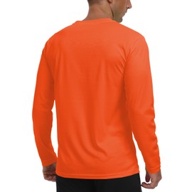 Long Sleeve Shirts for Men UPF 50+ UV Protection Rash Guard Fishing Shirts Moisture Wicking Quick Dry Sun Shirts HH2410 Orange XXL