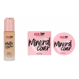 Pink Up Kit Maquillaje Matte Cover Pink Up 12 Horas + Mineral Cover