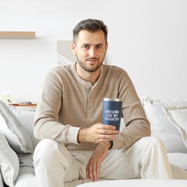 NOWWISH Christmas Gifts for Dad from Daughter, Dad Birthday Gifts for Men, Cool Fathers Day Cups for Dad Husband Grandpa, 20 oz, Navy Blue