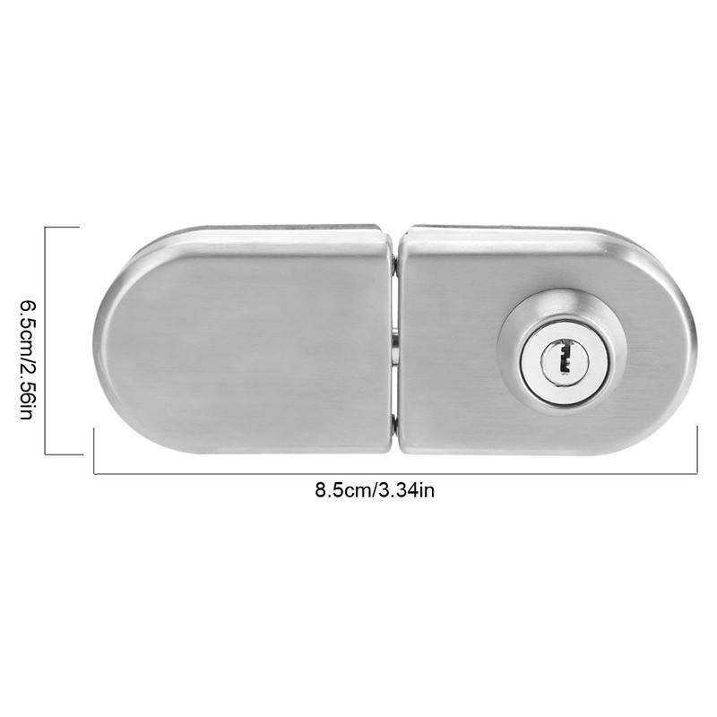10~12mm Stainless Steel Glass Door Anti-theft Security Lock with Keys