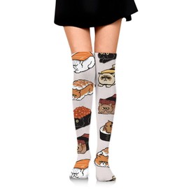 WONDERMAKE Light Bulb Sushi Over Knee Thigh Socks Knee-High Warm Stocking Women Boot Sock Leg Warmer High Socks For Daily Wear Cosplay