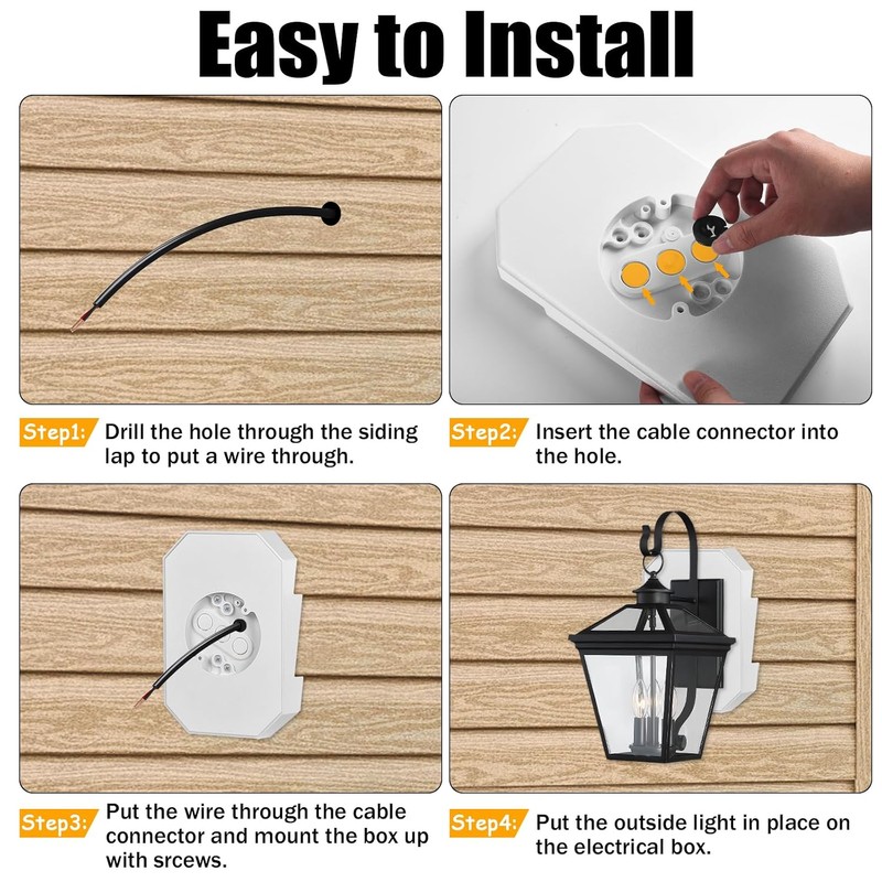 Siding Mounting Block, Outdoor Light Mounting Block White Vinyl Siding