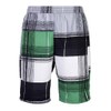 Mareno® Men's Swimming Trunks, Black Check - Green, size: l