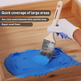 Paint Brush, 2.5IN Stain Brushes for Painting Walls and Fence Staining, Wooden Handle Masonry Paintbrush(6 Packs)