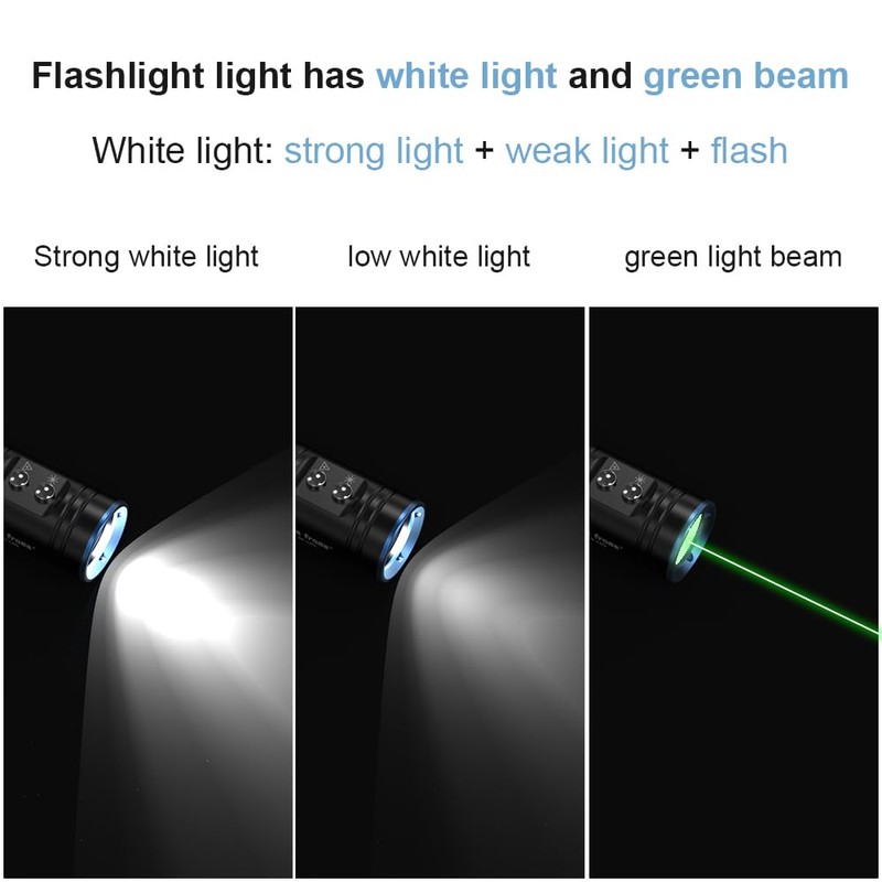 Sea frogs Underwater Diving Flashlight, 900 Lumens, 100M Waterproof, Black