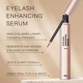 Wimpernserum – Angereichert mit He Shou Wu & Oligopeptide-3-Extrakt – nährende Pflege für dichtere Wimpern – sanfte Formel, ohne Reizung, tägliche Anwendung