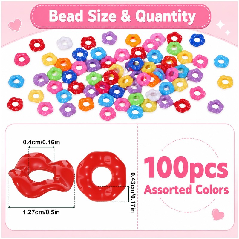 100PCS Mini Acrylic Wavy Spacers, Wavy Spacers for Beaded Pens,