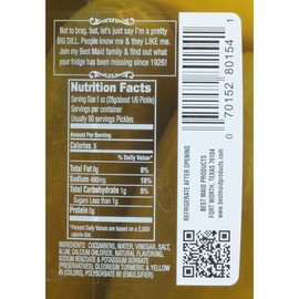 Best Maid Dill 12-16 ct Pickles, 128 oz (2 Pack)