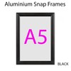 PACK OF 4. A5 Black Aluminium Snap Frames CLICK SIGN