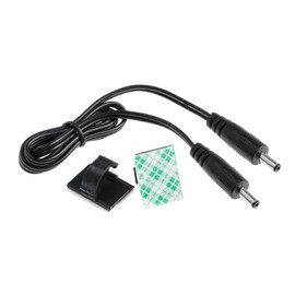 EShine Interconnect Cable - Male to Male, 3.5mm x 1.35mm, for LED Under Cabinet Lighting with Wire Clips (Cable Length 20 in, Black)