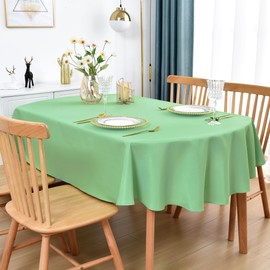 Nacuci Oval Tablecloth 60x120 Inch Polyester Fabric Table Cloth Solid Sage Green Heavy Duty Table Cover Washable for Dinning Kitchen Home Party