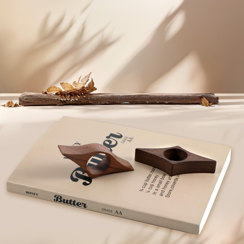 Ouligay Book Page Holder Wooden Thumb Book Page Holder Handmade