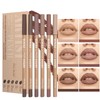 6 PCS Lip Liner Pencil Set - Matte Nude Lip