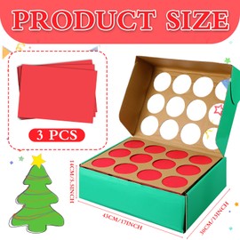 Geyoga Prize Party Punch Game Box DIY Prize Boxes with 12 Compartment Holes and 3 Pcs Paper Board Inserts Punch Game Box Award for Classroom Reward Back to School Birthday Party Supplies(Green)