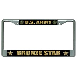 U.S. Army Bronze Star Chrome License Plate Frame