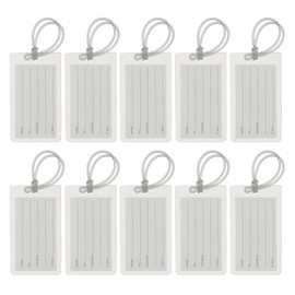 PATIKIL Luggage Tags, 10 Pcs Flexible PVC Travel Bag Name ID Identifier Label Tags Travel Essentials for Suitcases Bags Baggage Handbags, White