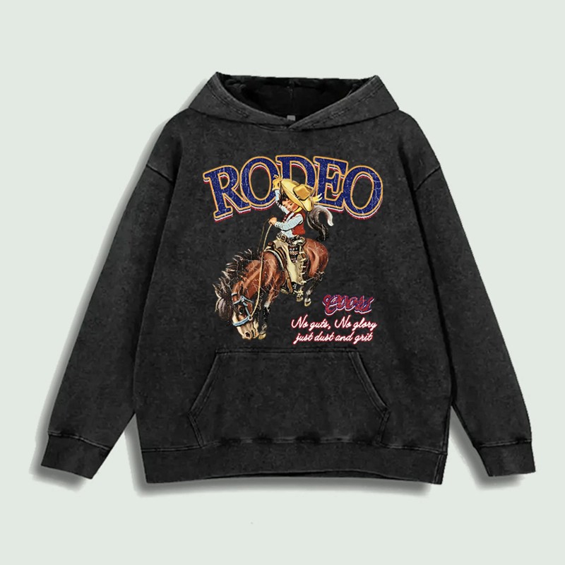 Rodeo Spirit Graphic Hoodie 100% Cotton US Warehouse 6 ColorsColor: