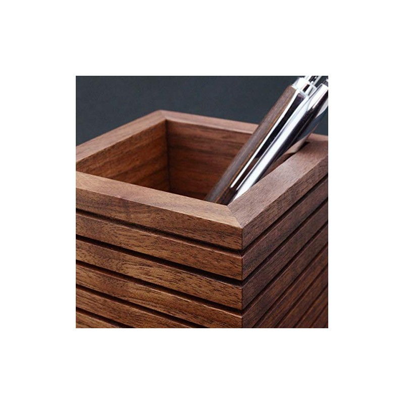 Pen Stand Wood Black Walnut Line Single
