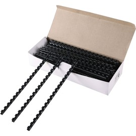 MYFULLY 100 Pack 19 Ring Plastic Comb Binding Spines | 3/8 Inch Diameter, 55 Sheet Capacity, Letter Size, Black Binding Comb (3/8" (55 Sheet Capacity))