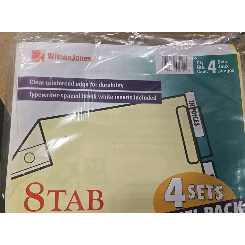 Wilson Jones 4 set Wilson Jones 8 Clear Tab Insertable