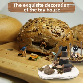 Johiux Miniature Gnome Accessories Christmas, Miniature Wooden Stack City Flame Mini Campfire Accessories Gnome Construction Site, Gnome Fire Pit Miniature Christmas Campfire Nativity Accessories