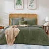 WRENSONGE Olive Green Full Size Comforter, 7 Pieces Soft Dark