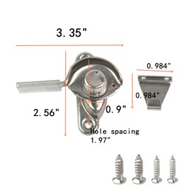 Tsnamay 8 Sets 3.35" Windows Sash Lock Keeper Stainless Steel with Insurance Crescent Lock,Casement Fastener Window Lock,Silver