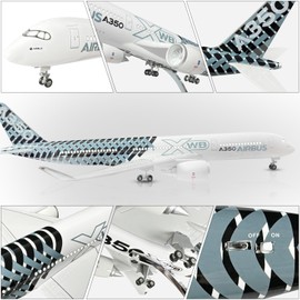 Bswath Large Model Airplane 1:142 Airbus 350 Model Jet Plane Model for Adults with LED Light Gift for Business/Birthday/Christmas
