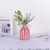 Red and White Ceramic Vase with Handle, Nordic Boho Small