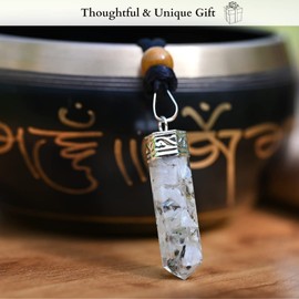 Sugandha Wellness Rainbow Moonstone Healing Crystal Necklace - Orgonite Pendant for Balance, Love, Light & Creativity