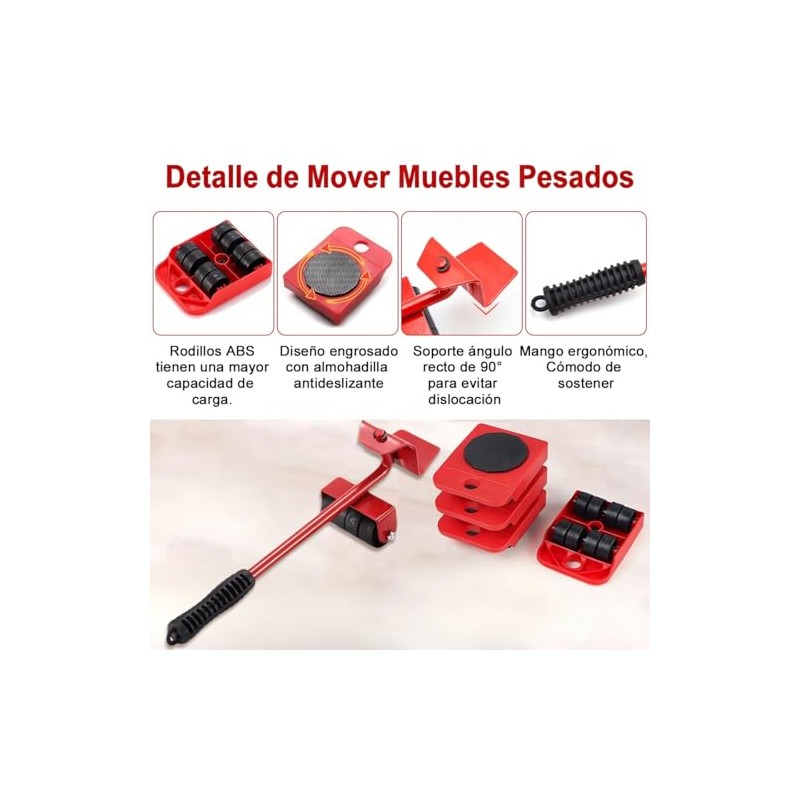 Juego de 5 Herramienta de Mudanza de Muebles con 4