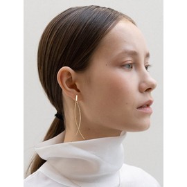 CLASSYZINT Dainty Gold Dangle Earrings,2 Pieces Thin Curved Metal Bar Long Dangling Earrings For Women