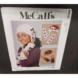 McCall's McCalls sewing pattern M8232 Misses knit hat and fingerless gloves S M L