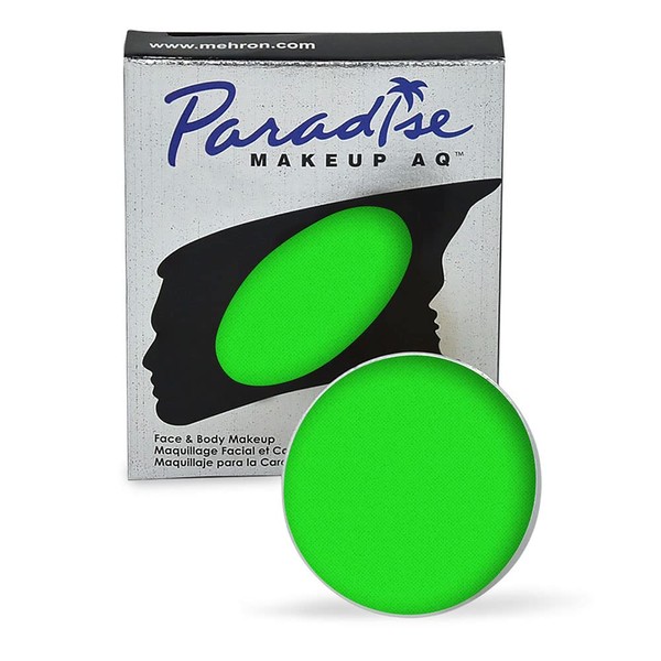 Mehron Paradise Makeup AQ UV Martian Neon Green 7 Sizes
