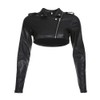 HeiBai Xiong Cropped Leather Jacket Goth Moto Half Jackets For