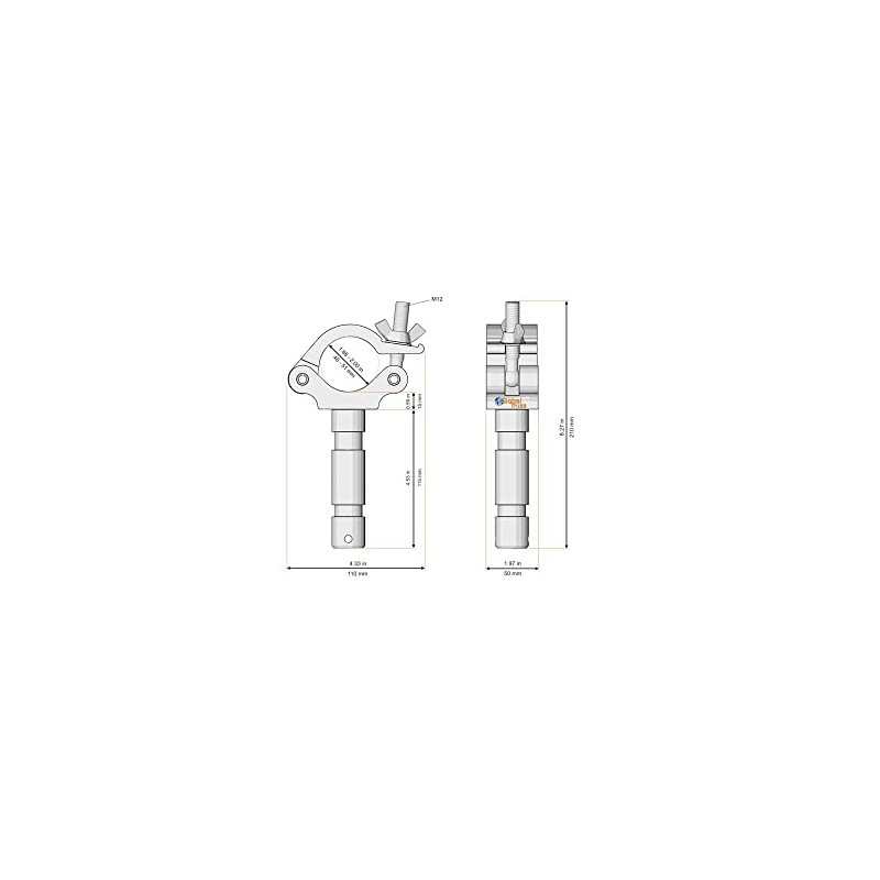 Global Truss 50mm Half Coupler Clamp With 28mm Spigot