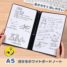 ZiSyouMa Dry Erase Board Notebook, Portable, Meeting Board, Easy to Write and Erase, Small, Desk Message Board, Foldable Whiteboard, Drawing, Study, Conference Room, Home, School, Memo, Kids, Doodling, Office Use (A5, Blue)