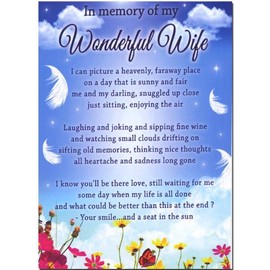 Grave Card - In Loving Memory of My Wonderful Wife - Free Card Holder - M104